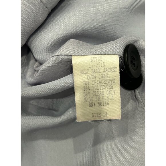 Alex Garfield by Garfield and Marks Womens Light Gray Blazer Black Collar SZ 14 - Picture 7 of 9